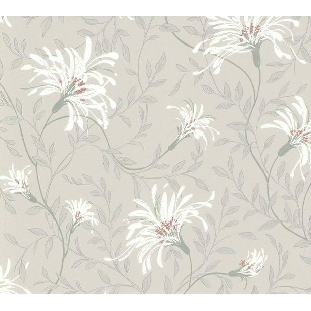 Tapetti 1838 Wallcoverings Fairhaven, harmaa/punainen, 0,52x10,05m