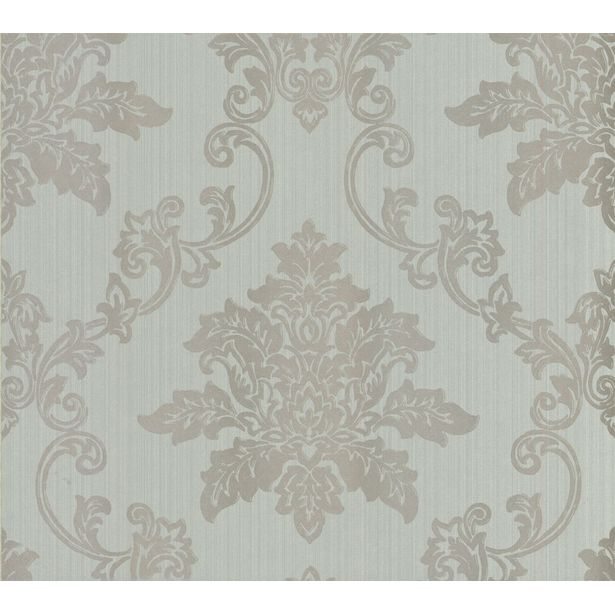 Tapetti 1838 Wallcoverings Hampton, sininen/hopea, 0,52x10,05m