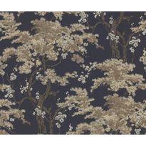 Tapetti 1838 Wallcoverings Harewood, tummansininen, 0,52x10,05m