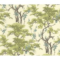 Tapetti 1838 Wallcoverings Harewood, vihreä/beige, 0,52x10,05m