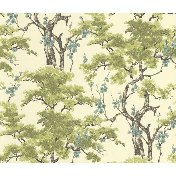 Tapetti 1838 Wallcoverings Harewood, vihreä/beige, 0,52x10,05m