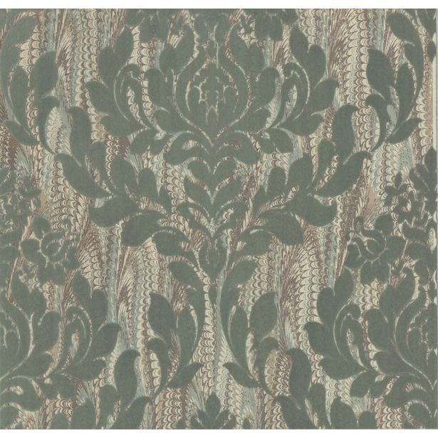 Tapetti 1838 Wallcoverings Faversham, sinivihreä, 0,52x10,05m