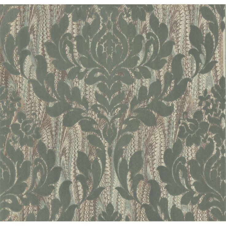 Tapetti 1838 Wallcoverings Faversham, sinivihreä, 0,52x10,05m