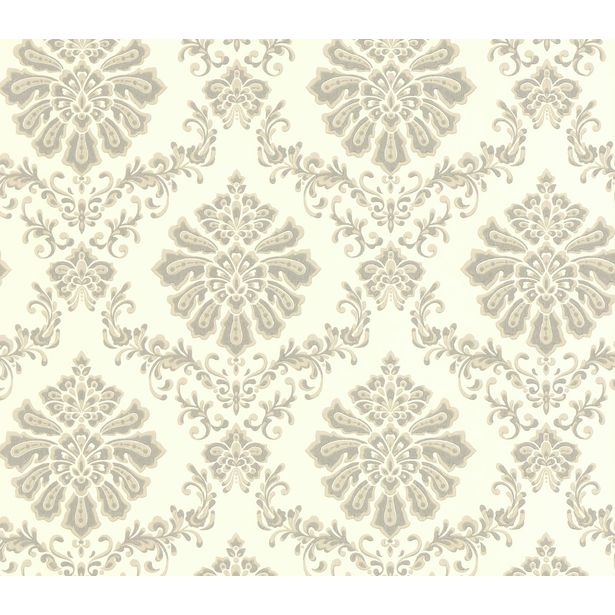 Tapetti 1838 Wallcoverings Broughton, valkoinen/harmaa, 0,52x10,05m
