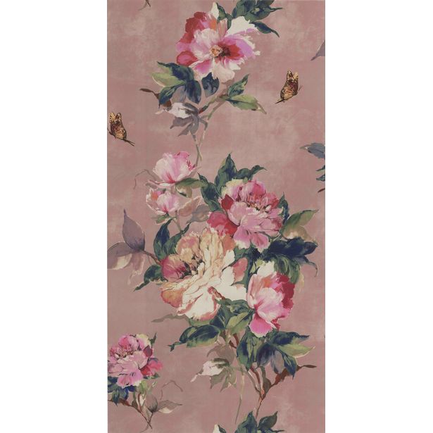Tapetti 1838 Wallcoverings Madama Butterfly, kupari, 0,52x10,05m