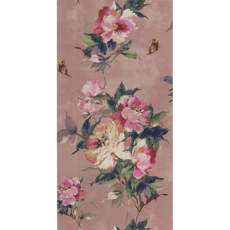 Tapetti 1838 Wallcoverings Madama Butterfly, kupari, 0,52x10,05m