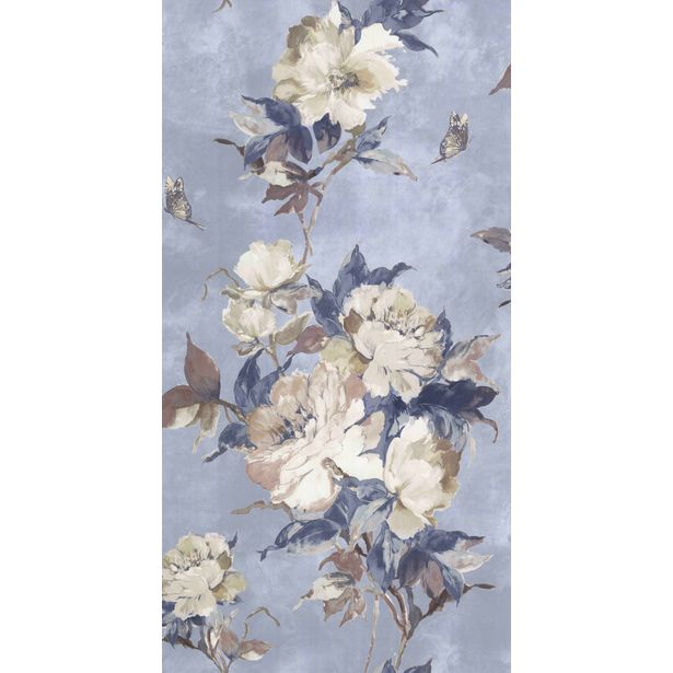 Tapetti 1838 Wallcoverings Madama Butterfly, sininen, 0,52x10,05m