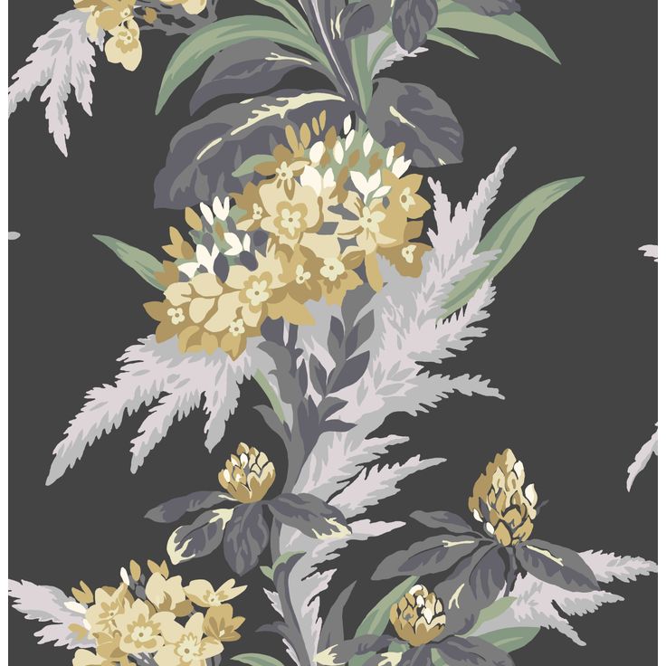 Tapetti 1838 Wallcoverings Aurora, tumma, 0,52x10,05m