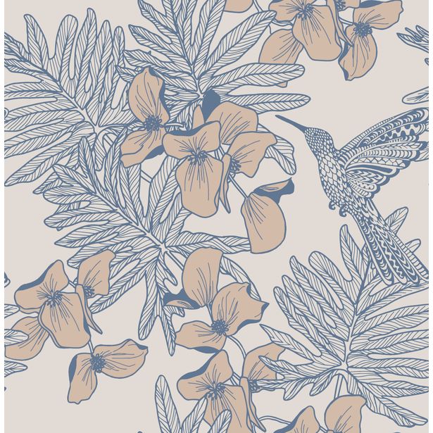 Tapetti 1838 Wallcoverings Hummingbird, sinertävä, 0,52x10,05m