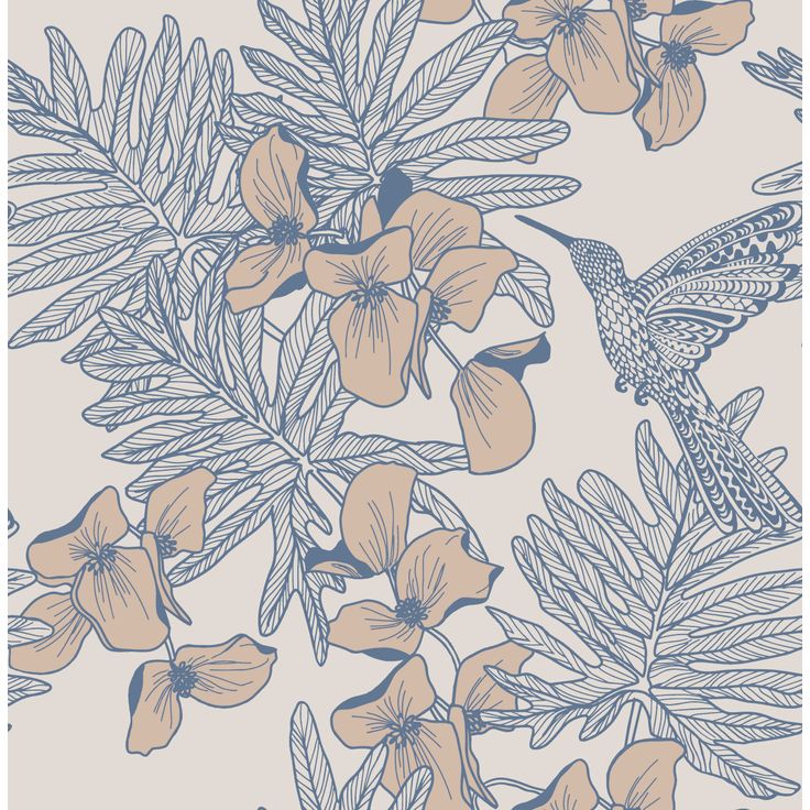Tapetti 1838 Wallcoverings Hummingbird, sinertävä, 0,52x10,05m