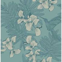 Tapetti 1838 Wallcoverings Hummingbird, turkoosi, 0,52x10,05m