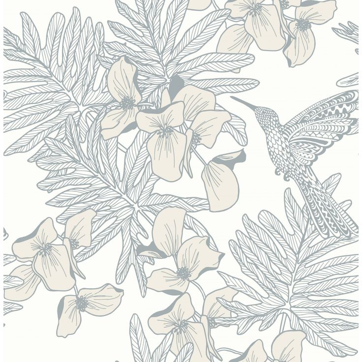 Tapetti 1838 Wallcoverings Hummingbird, vaalea, 0,52x10,05m