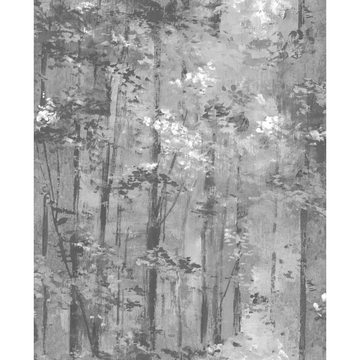 Metsätapetti 1838 Wallcoverings Glade, mustavalkoinen, 0,52x10,05m