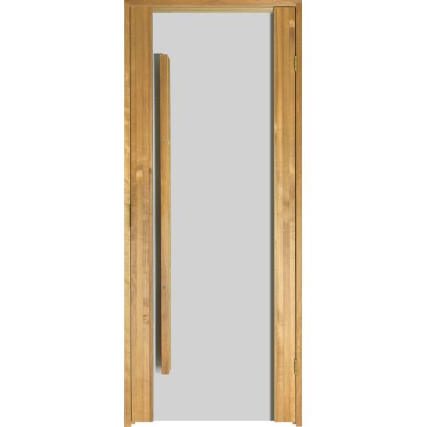 Saunan ovi Prosauna Sarastus, kirkas lasi, 8x19, lämpökäsitelty haapa