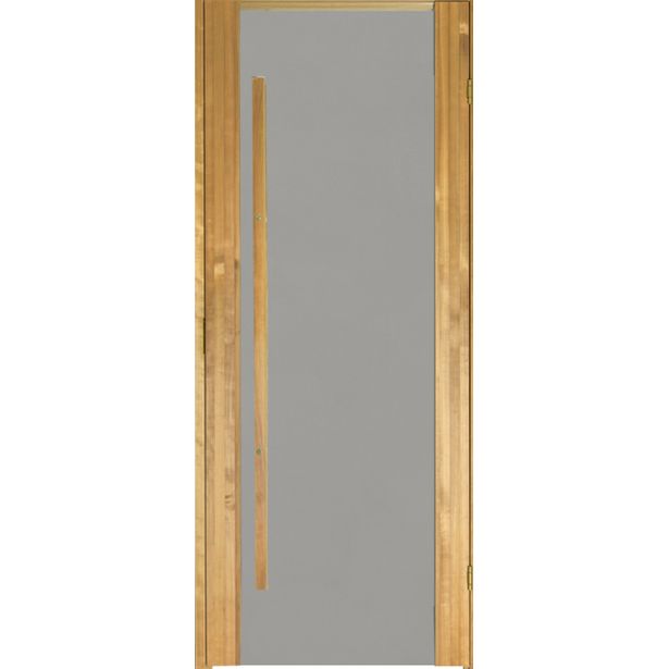 Saunan ovi Prosauna Sarastus, 9x19, harmaa lasi, lämpökäsitelty haapa