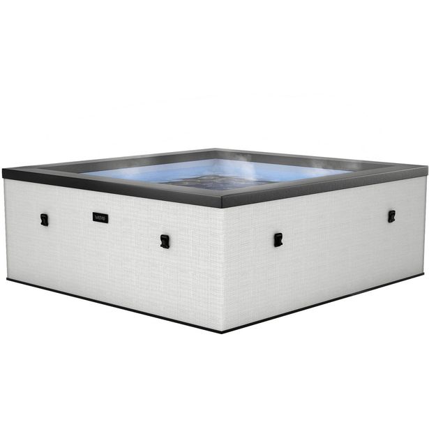 Ulkoporeallas Wave Spa Garda, 6 hlöä, 90 suutinta, WiFi, neliö, koottava, valkoinen