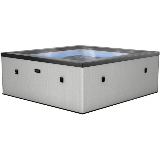 Ulkoporeallas Wave Spa Garda, 6 hlöä, 90 suutinta, WiFi, neliö, koottava, harmaa