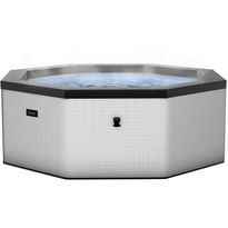 Ulkoporeallas Wave Spa Como, 6 hlöä, 90 suutinta, WiFi, kahdeksankulmainen, koottava, harmaa