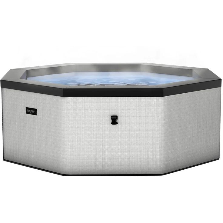 Ulkoporeallas Wave Spa Como, 6 hlöä, 90 suutinta, Wifi, kahdeksankulmainen, koottava, harmaa