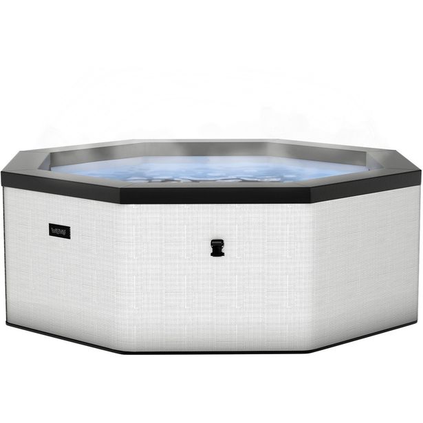 Ulkoporeallas Wave Spa Como, 6 hlöä, 90 suutinta, Wifi, kahdeksankulmainen, koottava, valkoinen