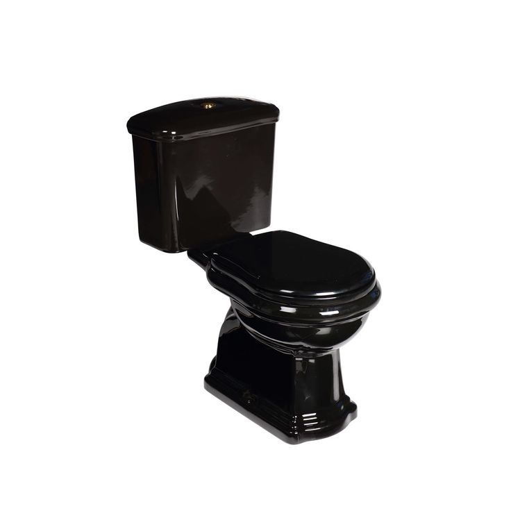 WC-istuin Kerasan Retro S-lukko 3/6l kaksoishuuhtelu musta/kulta