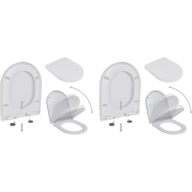 WC istuimet soft close kansilla 2 kpl muovi valkoinen