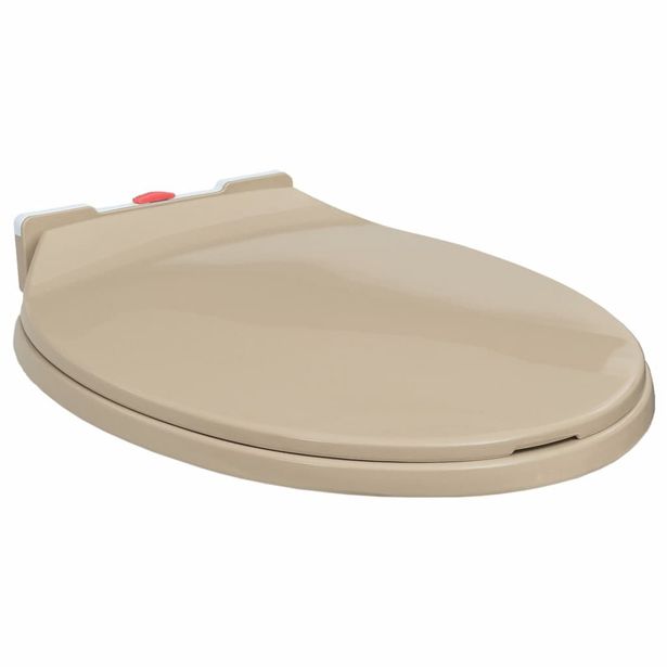 WC istuin pehmeästi sulkeutuva pikakiinnitys beige soikea