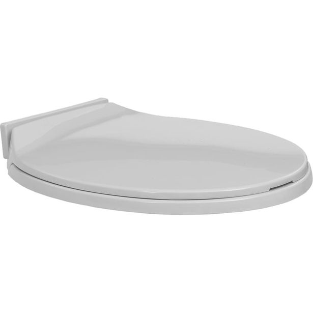 WC istuin pehmeästi sulkeutuva vaaleanharmaa soikea