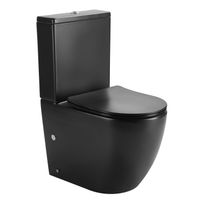 WC-istuin Interia Pacho Rimless, soft-close -kannella, musta, Verkkokaupan poistotuote