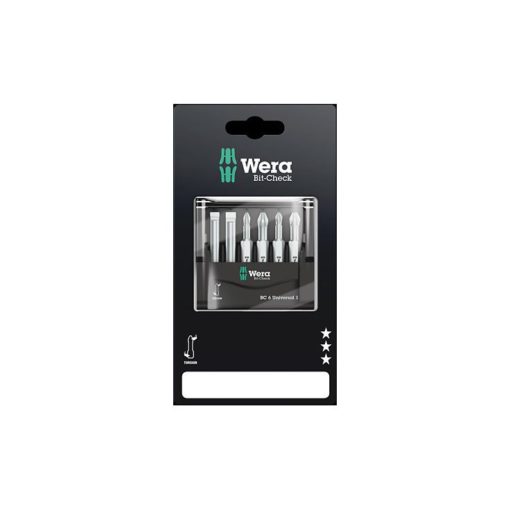 Vääntökärki Wera Torsion Bit-Check 6 Universal 1, 50mm, 6 kpl