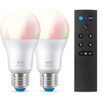 LED-älylamppu Wiz A60 Full Color, Wi-Fi, 60W, E27, RGB, 2kpl + kaukosäädin