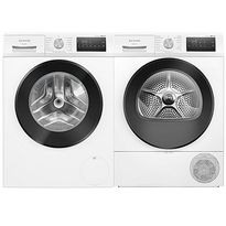 Pesukone ja kuivausrumpu Siemens WM14N29PDN + WT45HV0EDN, valkoinen
