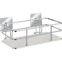 Suihkukori Wenko Quadro Turbo-Loc, ruostumaton teräs, tarrakiinnitys