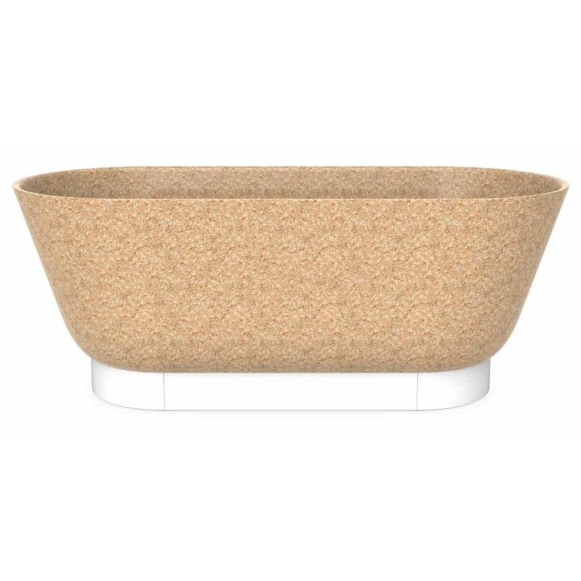 Kylpyamme Woodio Flow Natural, 1600x700mm, 6mm koivuhake, musta jalusta, puu