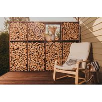Polttopuuteline GrillSymbol Wall L, 237x37x170 cm