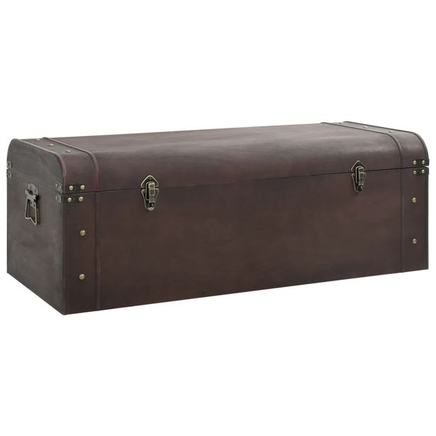 Aarrearkku salvoilla tummanruskea 110x50x39,5 cm vaneri (10550)