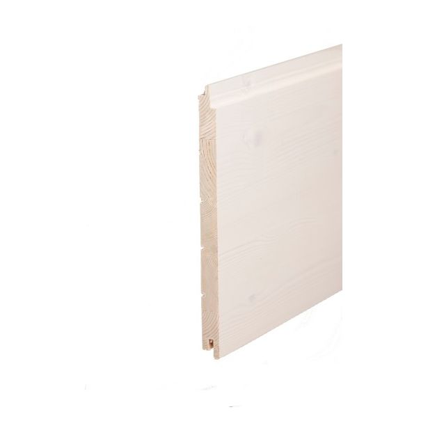 Saunapaneeli Aure Riihi, 15x215x2500mm, STS V PN OK, päätypontattu, kuusi, kuultovalkoinen saunasuoja