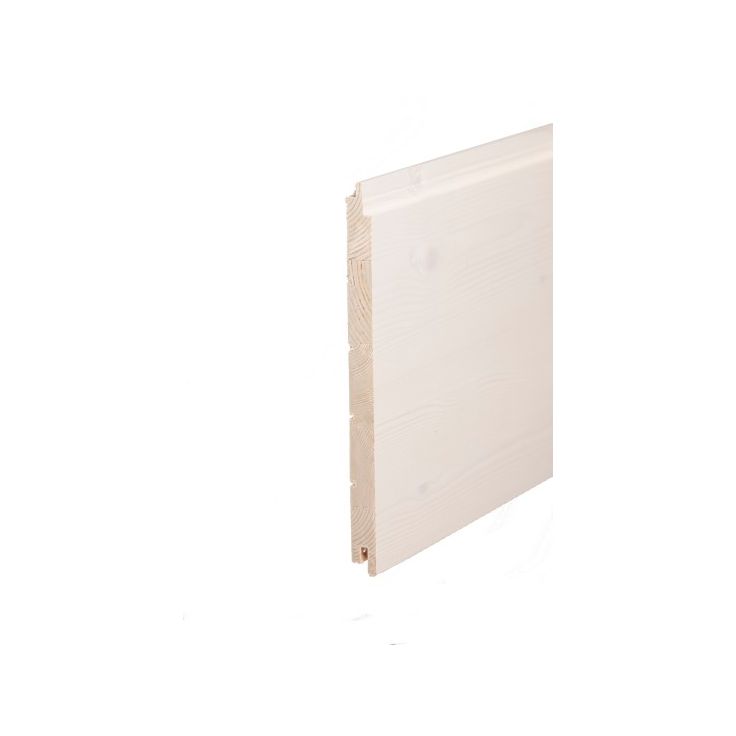 Saunapaneeli Aure Riihi, 15x215x2500mm, STS V PN OK, päätypontattu, kuusi, kuultovalkoinen saunasuoja