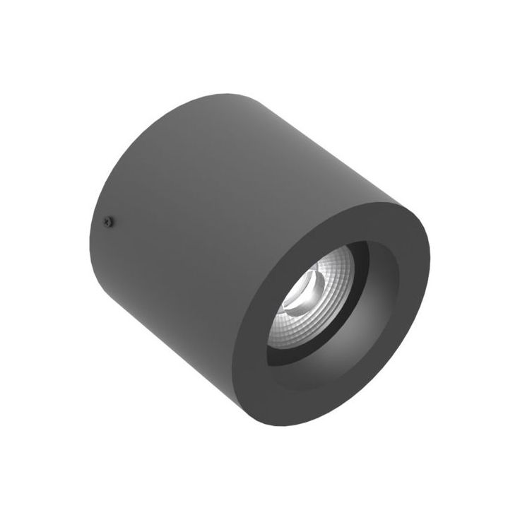 LED-alasvalo Illuxtron Cylinder, Ø100mm, HV-FD, 800lm, 3000K, 40°, musta