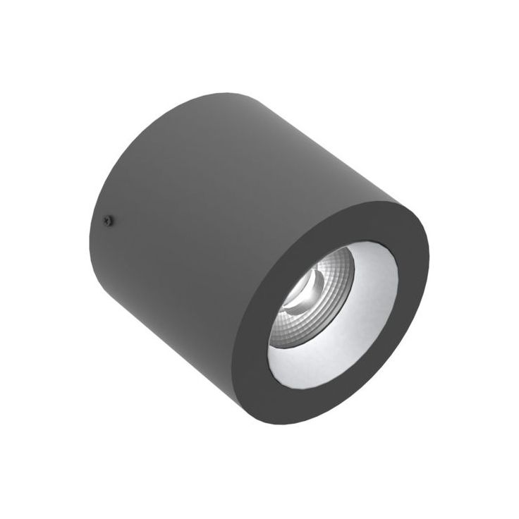 LED-alasvalo Illuxtron Vector, Ø100mm, HV-FD, 800lm, 3000K, 40°, musta/hopea