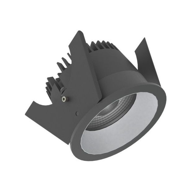 LED-alasvalo Illuxtron Strada, Ø75mm, HV-FD, 800lm, 3000K, 40°, musta/hopea