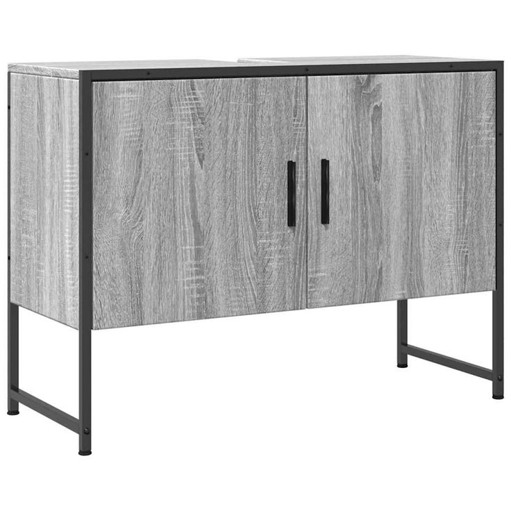 Allaskaappi altaalla harmaa Sonoma 80x33x60cm tekninen puu (42464)