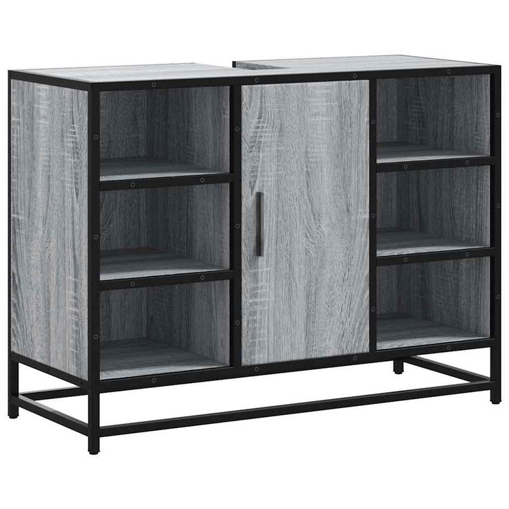 Allaskaappi altaalla harmaa Sonoma 80x33x60cm tekninen puu (49292)