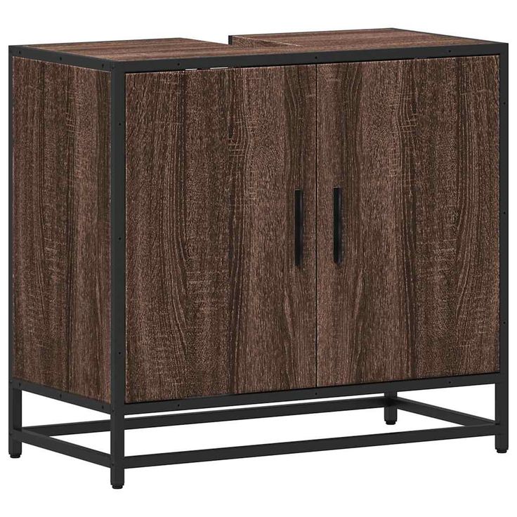 Allaskaappi altaalla ruskea tammi 65x33x60 cm tekninen puu (49268)