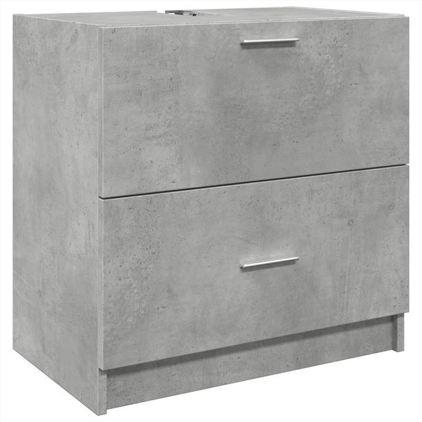 Allaskaappi betoninharmaa 59x37x59 cm tekninen puu (48111)