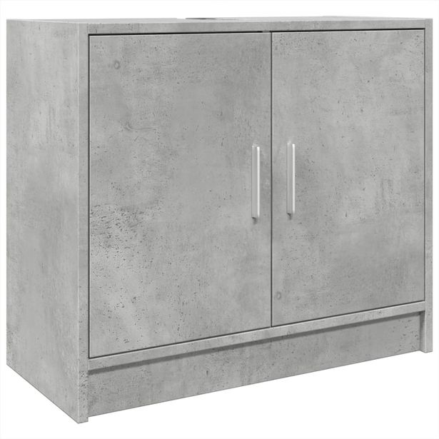 Allaskaappi betoninharmaa 63x29x55 cm tekninen puu (48097)