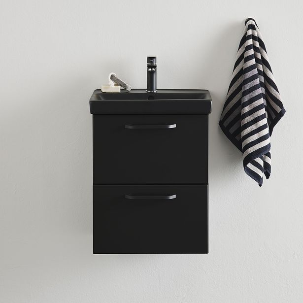 Allaskaappi ja pesuallas Bathlife Yster, 420x320x550mm, musta