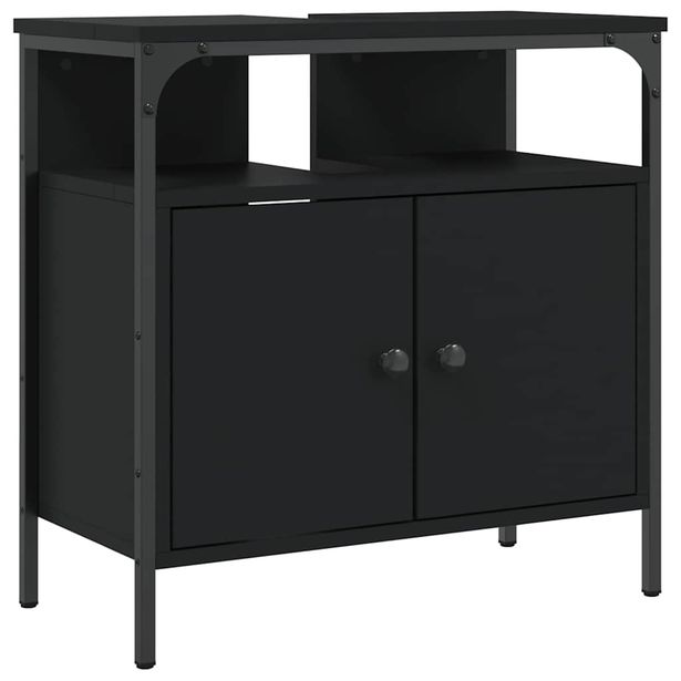 Allaskaappi musta 60x30x60 cm tekninen puu (42436)