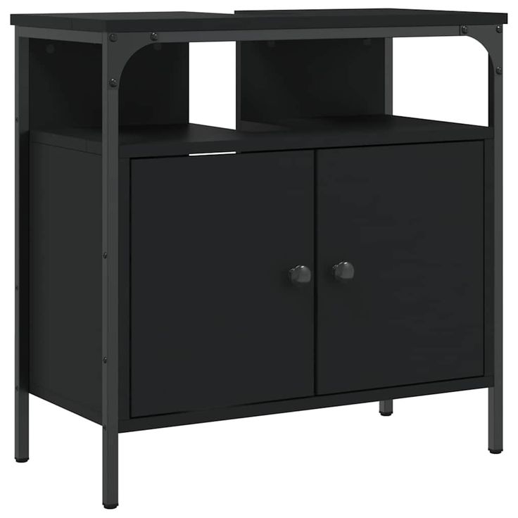 Allaskaappi musta 60x30x60 cm tekninen puu (42436)