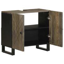 Allaskaappi musta 62x33x58 cm massiivipuu mango (17703)